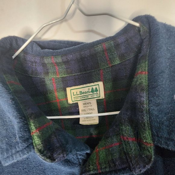 MENS LL BEAN HEAVYWEIGHT BLUE FLANNEL SHIRT/JACKET‎ - Picture 3 of 3